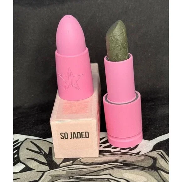 Brand New! So Jaded - Jeffree Star Velvet Trap Lipstick Green BNIB NWT - Picture 3 of 4